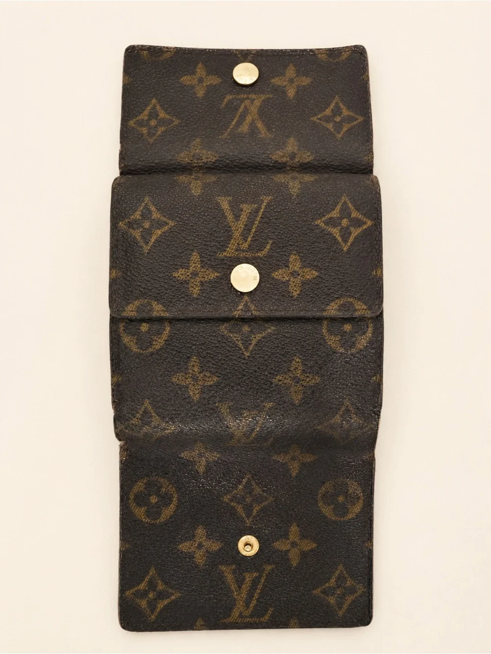 Louis Vuitton Monogram Compact Snap Wallet Vintage Brown LV